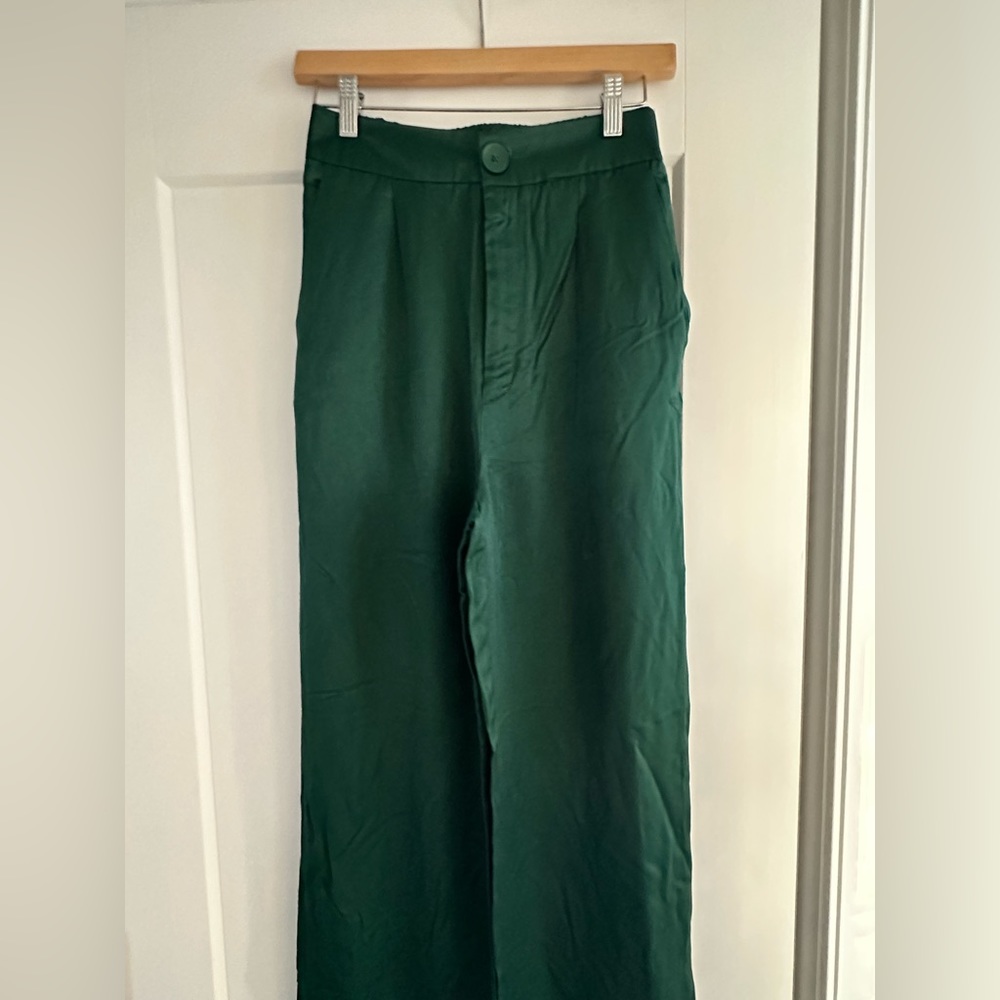 ASOS Stradivarius Satin Green Trousers